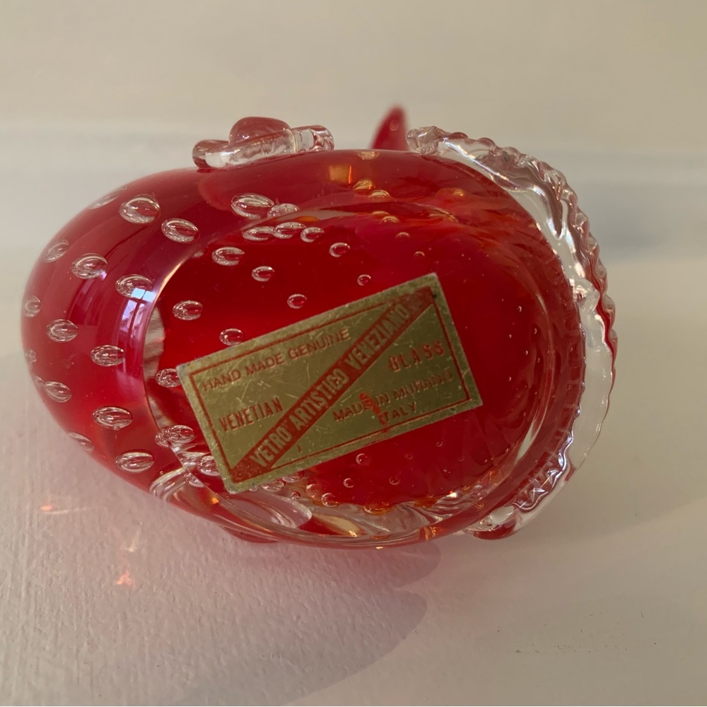 Red Murano Glass Whale - Picture 5 of 8
